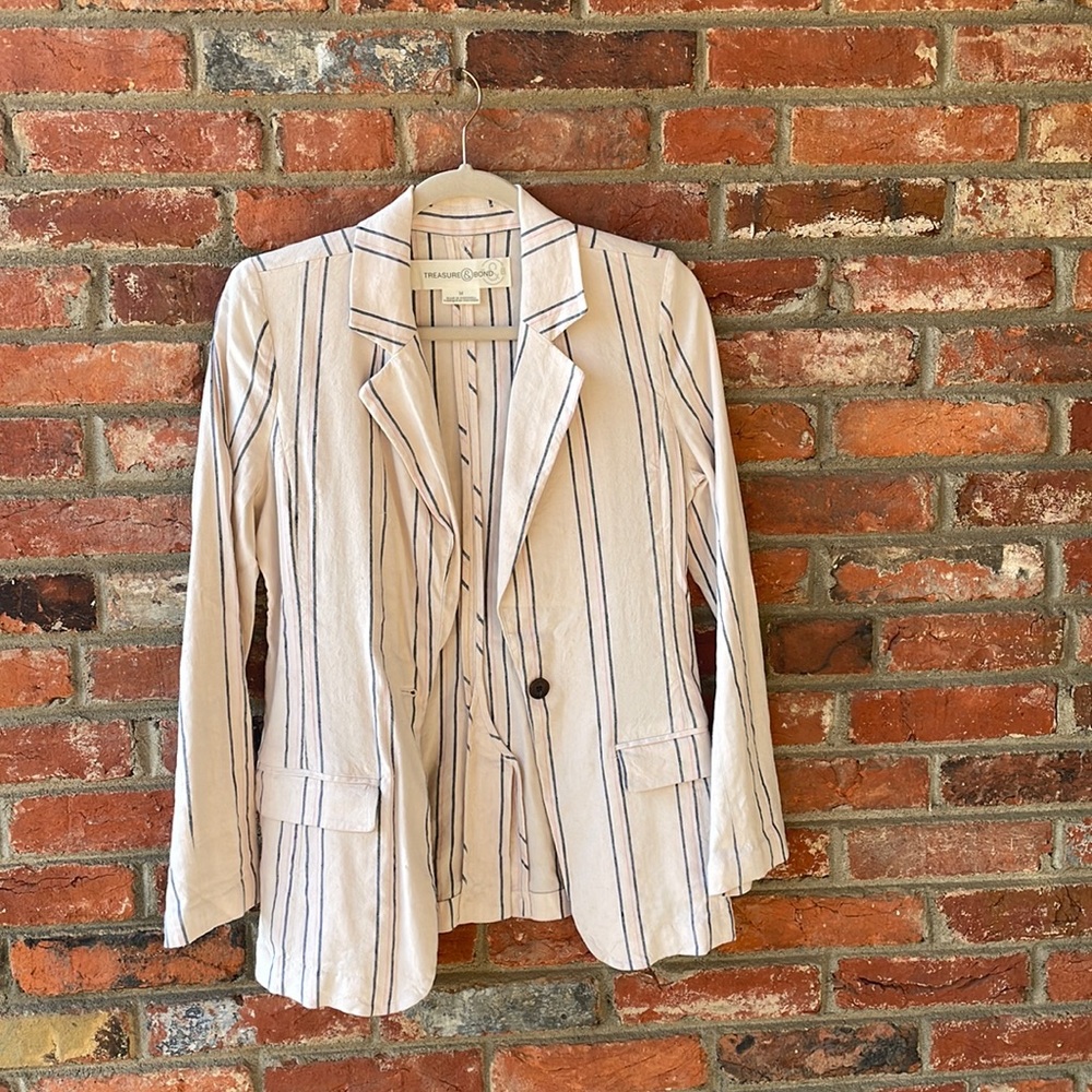 Treasure and bond (Nordstrom) striped linen blazer